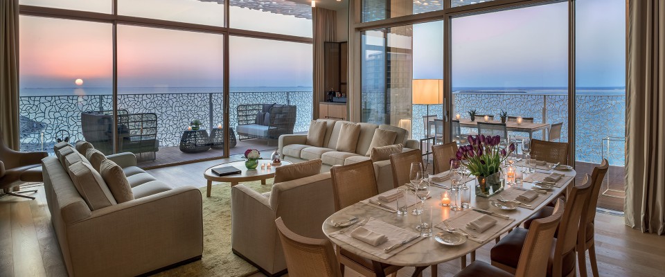 Bulgari Resort Dubai suite living space