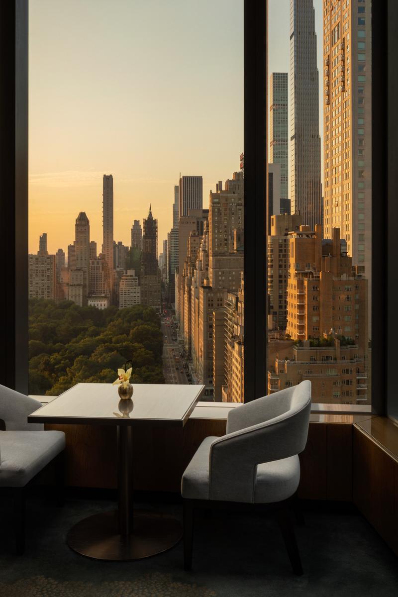 Lobby bar and Central Park view at Mandarin Oriental New York