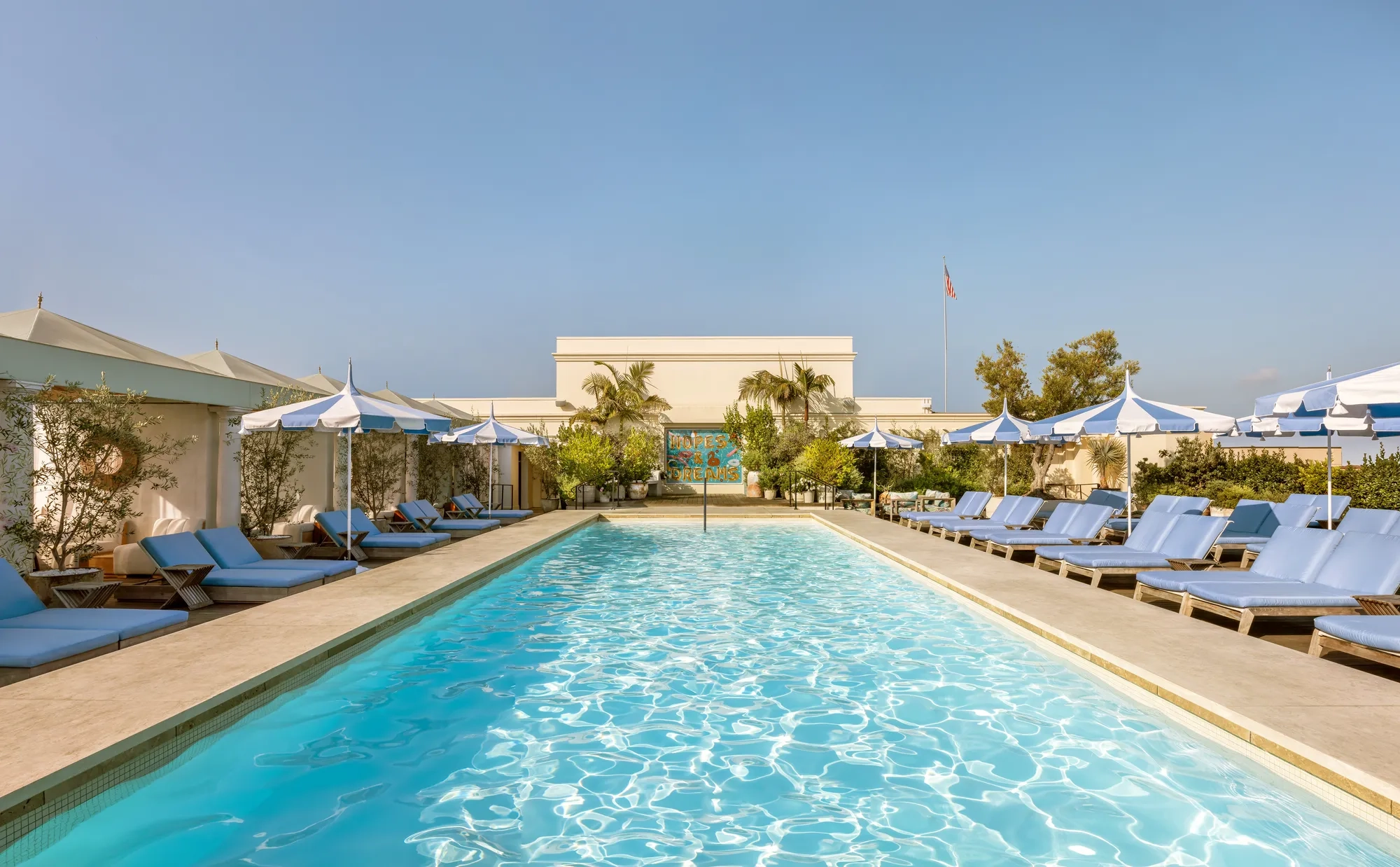 Rooftop pool at The Maybourne Beverly Hills