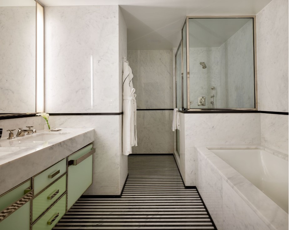 Marble bathroom at The Mark New York
